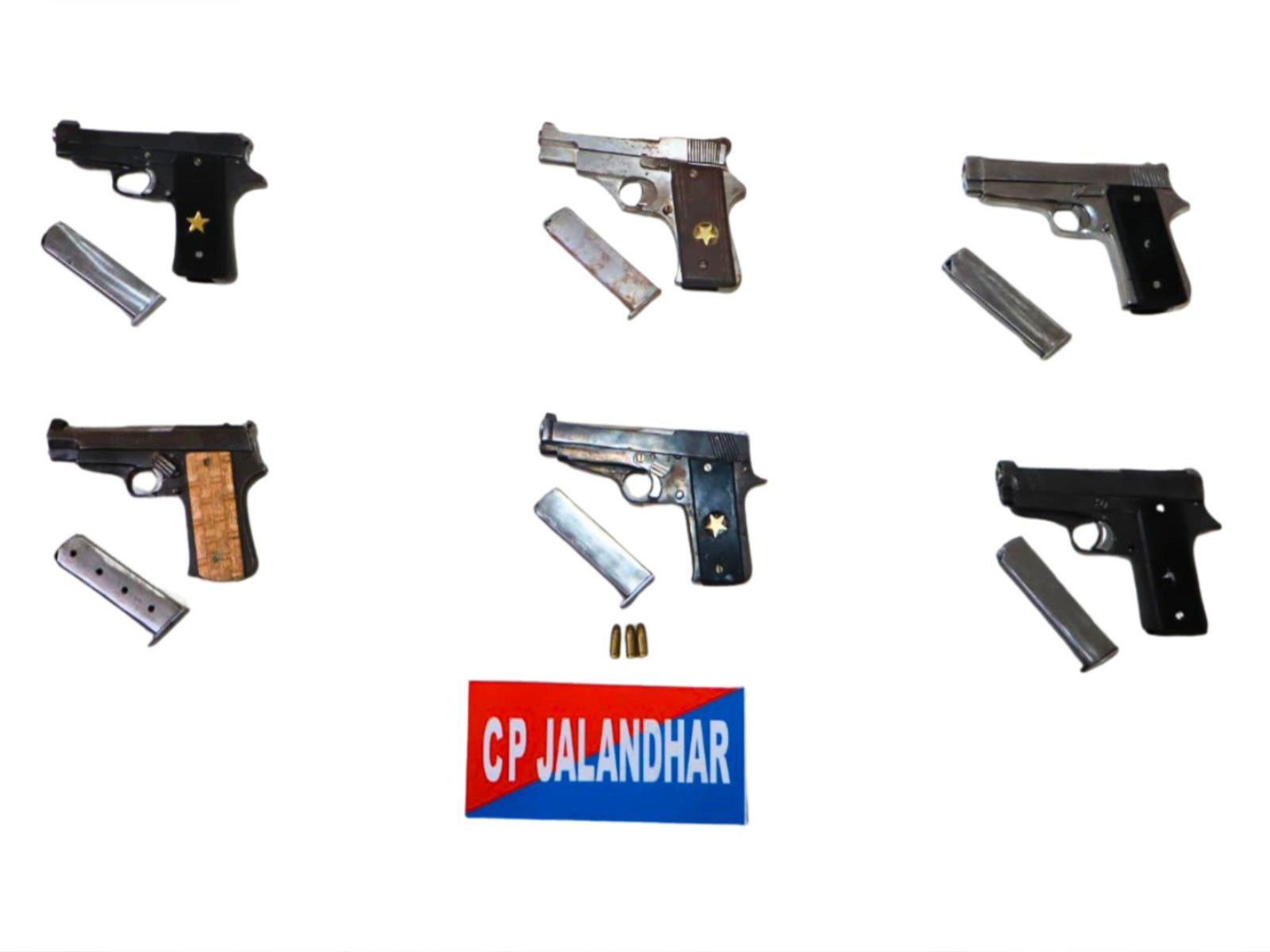 Punjab police recover eight pistols from aids of Jaggu Bhagwanpuria gang (Photo: @DGPPunjabPolice/X)
