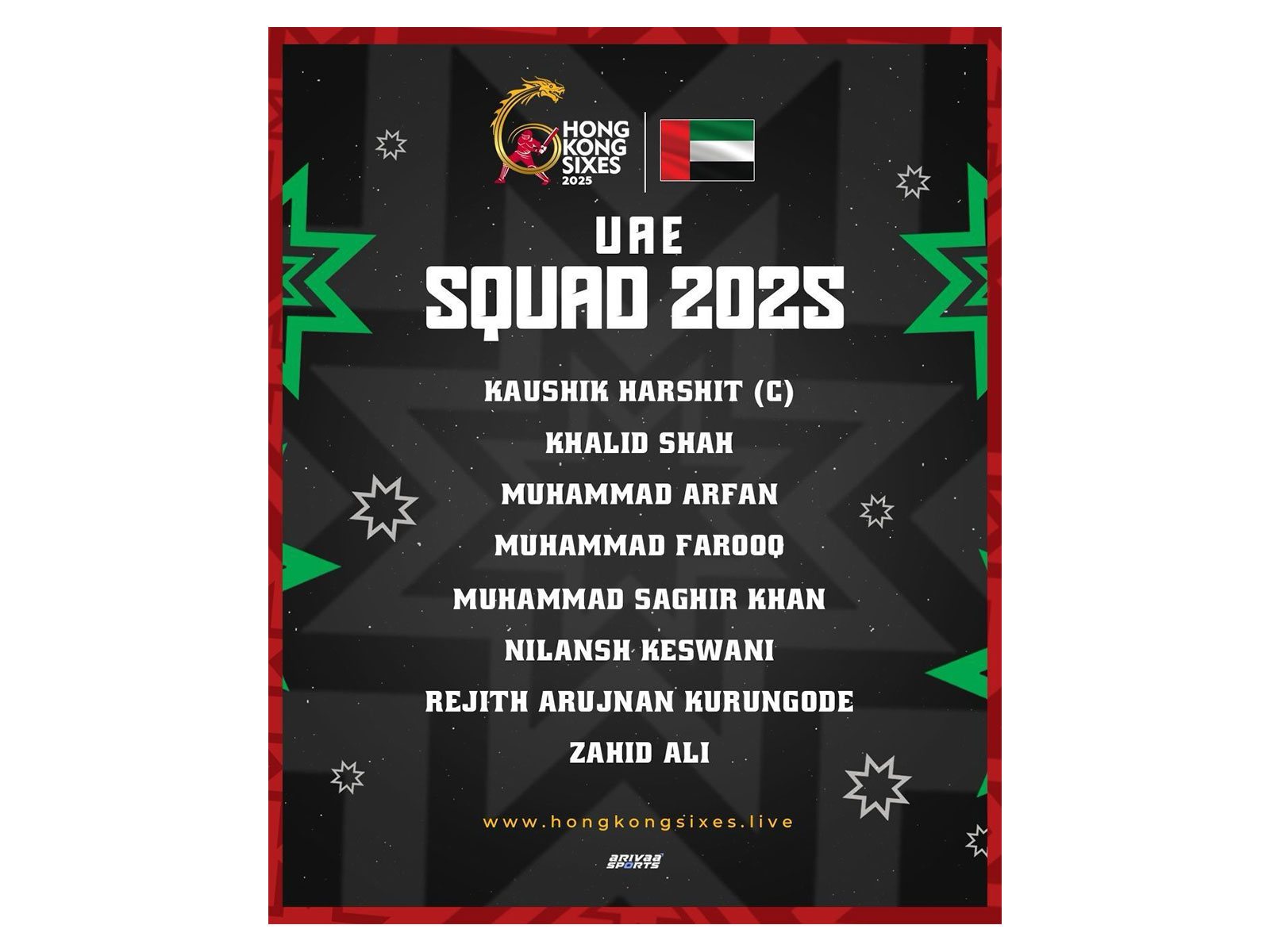 UAE squad. (Photo/Hong Kong Sixes) 