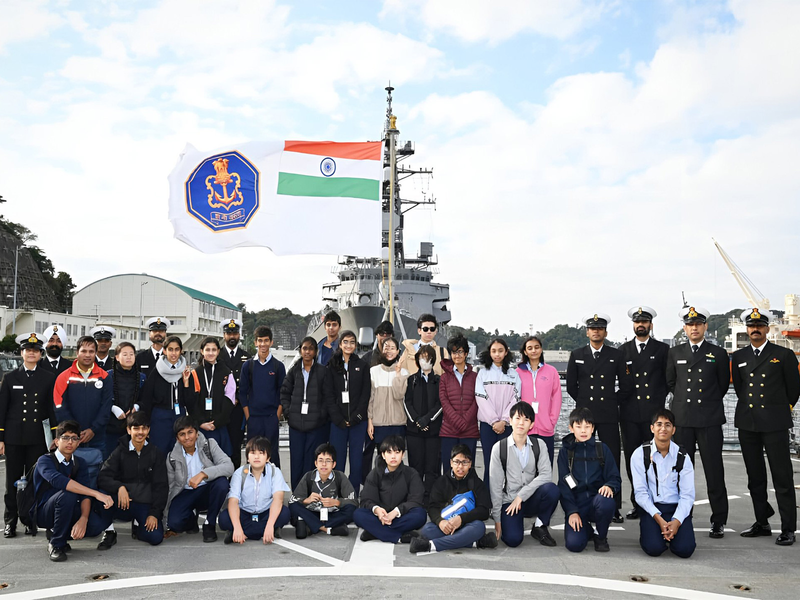 School children visiting INS Sahyadri (Photo/ X@indiannavy)