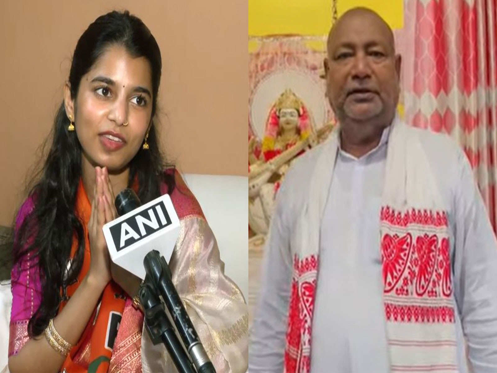 BJP candidate Maithili Thakur (left) and RJD candidate Binod Mishra (Photo/ANI) BJP candidate Maithili Thakur (left) and RJD candidate Binod Mishra (Photo/ANI)