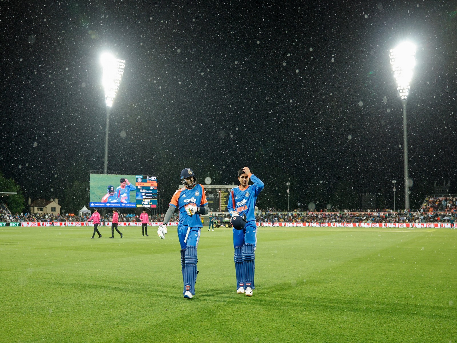 Team India captain Suryakumar Yadav and vice-captain Shubman Gill waling out of field (Photo: X/@BCCI)