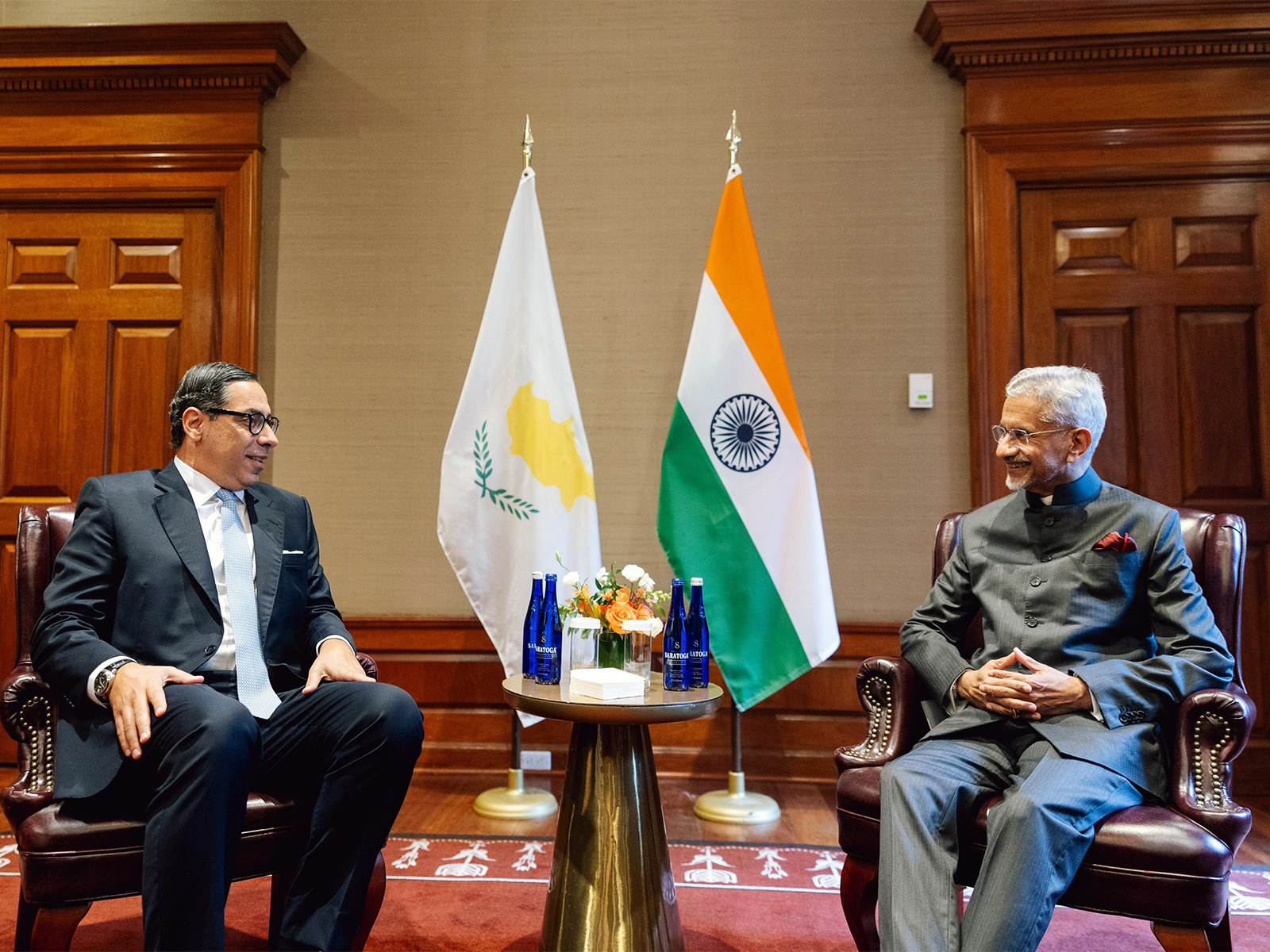 Cyprus Foreign Minister Constantinos Kombos with EAM Jaishankar (File Photo/X(@DrSJaishankar)