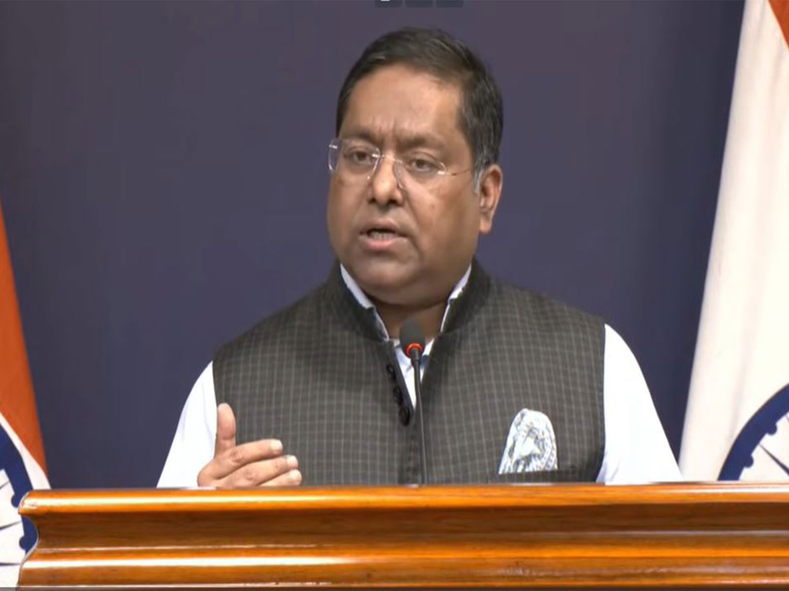 MEA spokesperson Randhir Jaiswal (Photo/ANI)