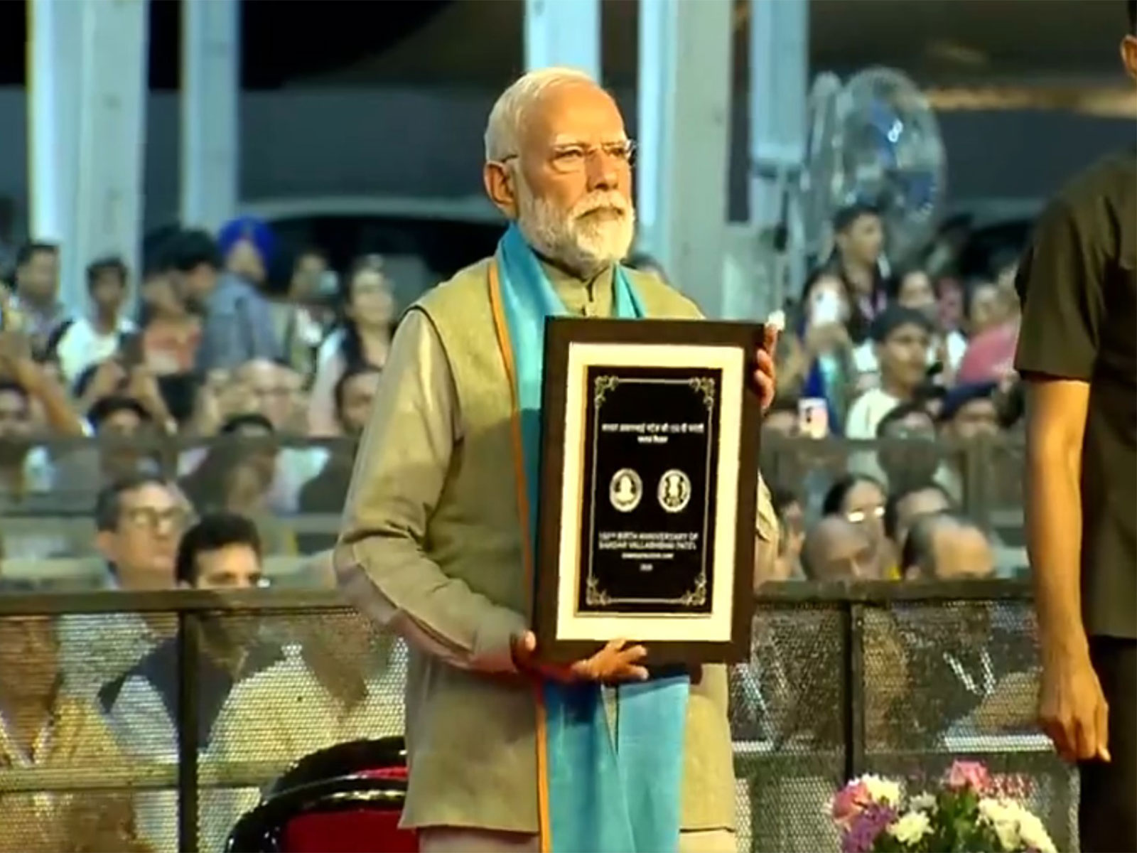 PM Modi launches commemorative coin and stamp marking 150th birth anniversary of Sardar Patel. (Photo/ANI)