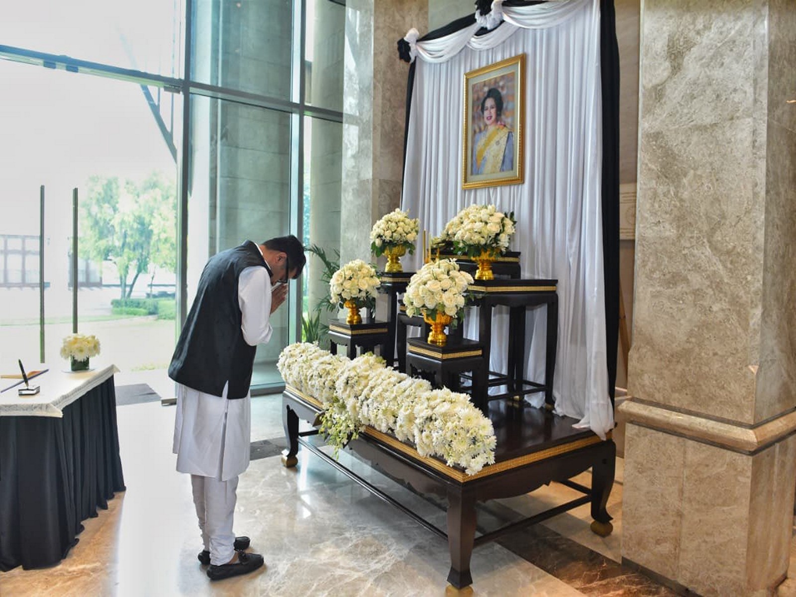 Union Minister of State for External Affairs Pabitra Margherita pays tribute to Queen Sirikit, the Queen Mother of Thailand (Photo/X@PmargheritaBJP)