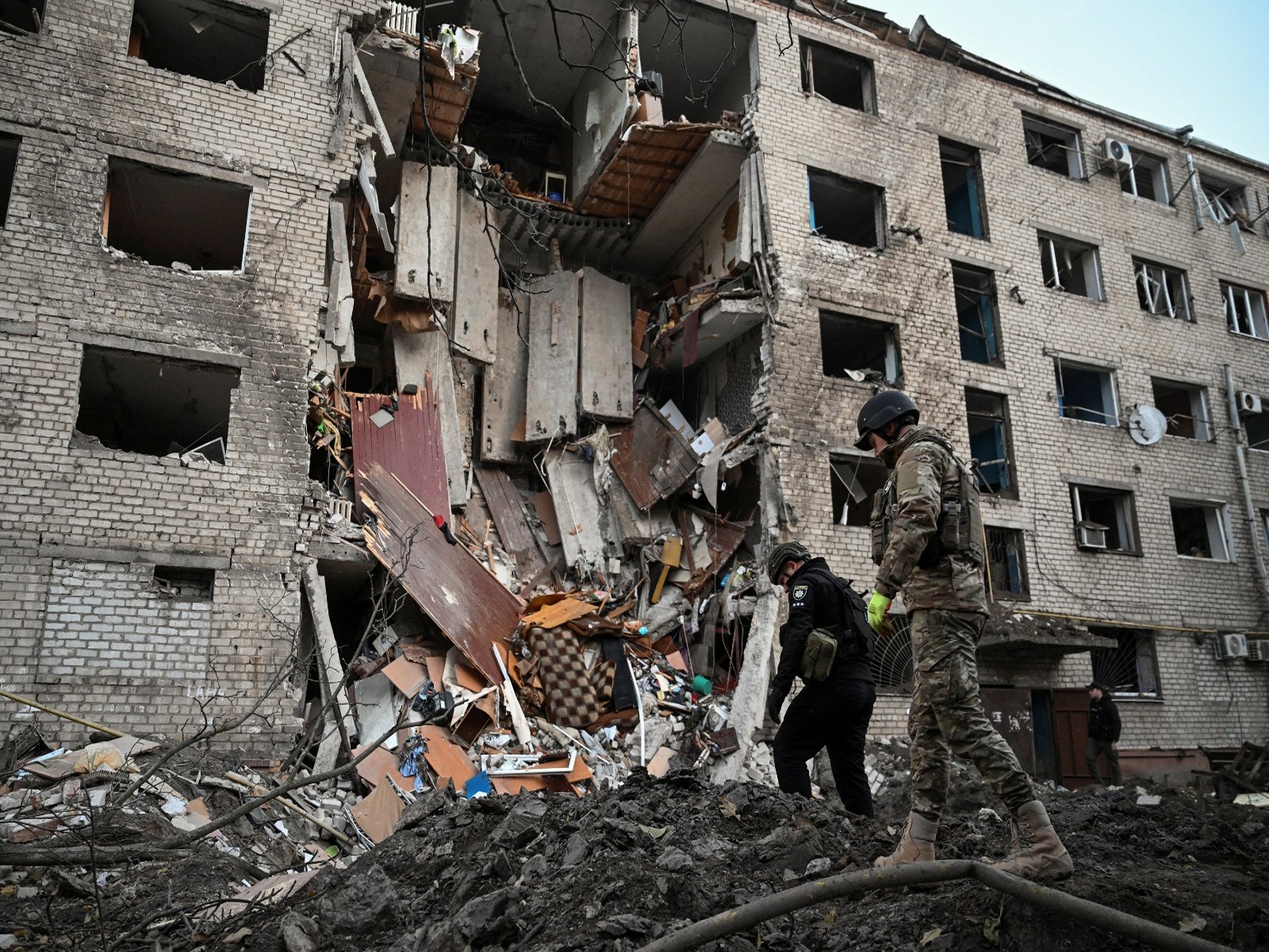 A dormitory building heavily damaged during an overnight Russian missile and drone strikes, amid Russia's attack on Ukraine (Photo/Reuters)