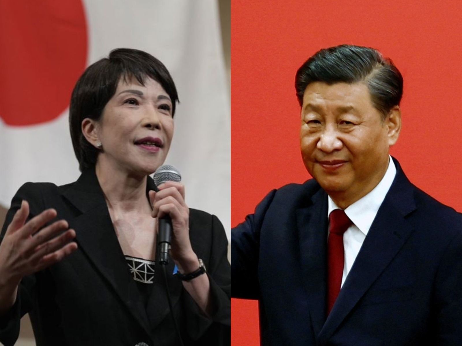 Japanese Prime Minister Sanae Takaichi (on left) and Chinese President Xi Jinping (Photo/Reuters)