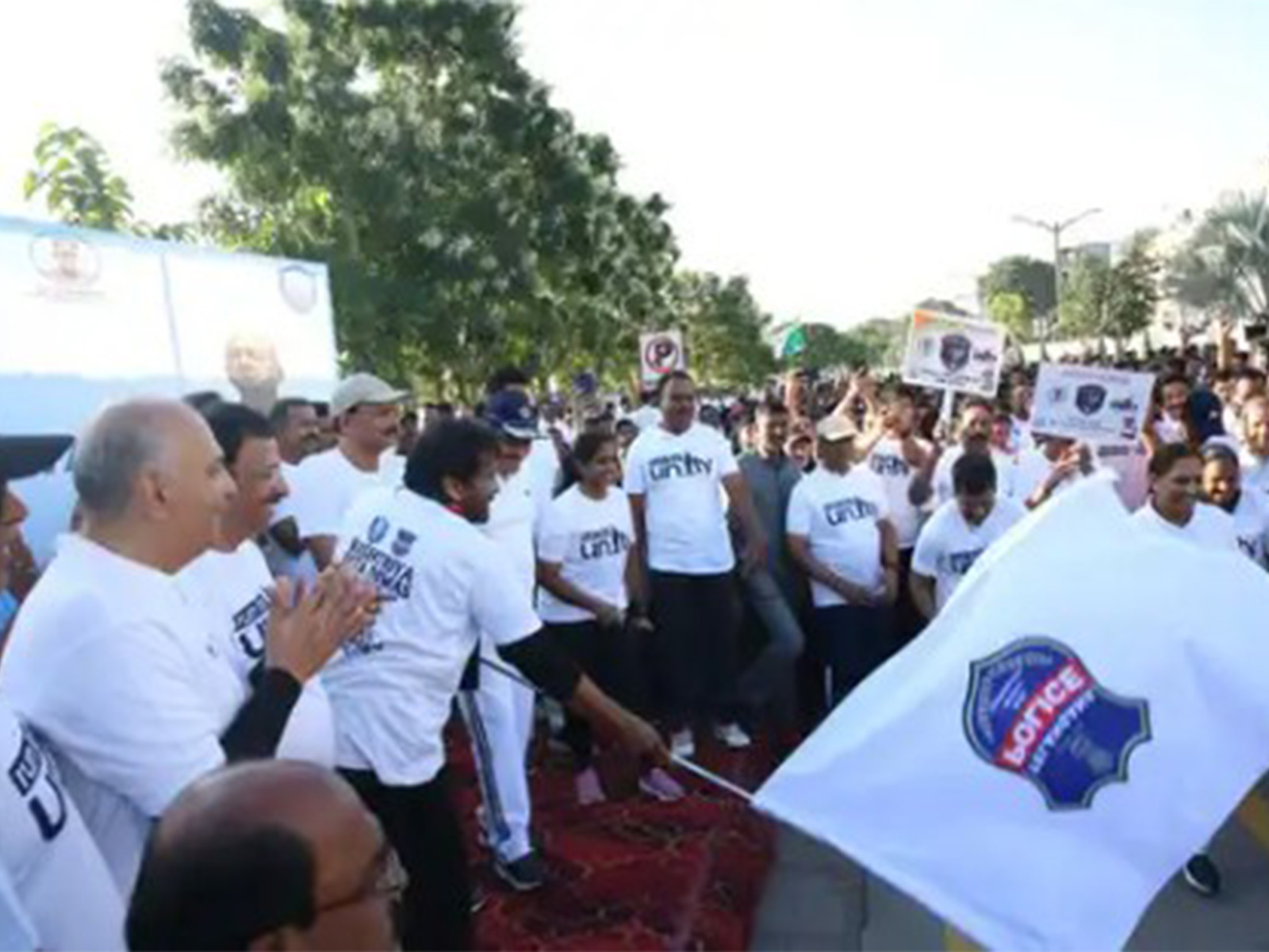 Hyderabad Police organises ‘Run for Unity’ to mark 150th birth anniversary of Sardar Vallabhbhai Patel (Photo/ANI)