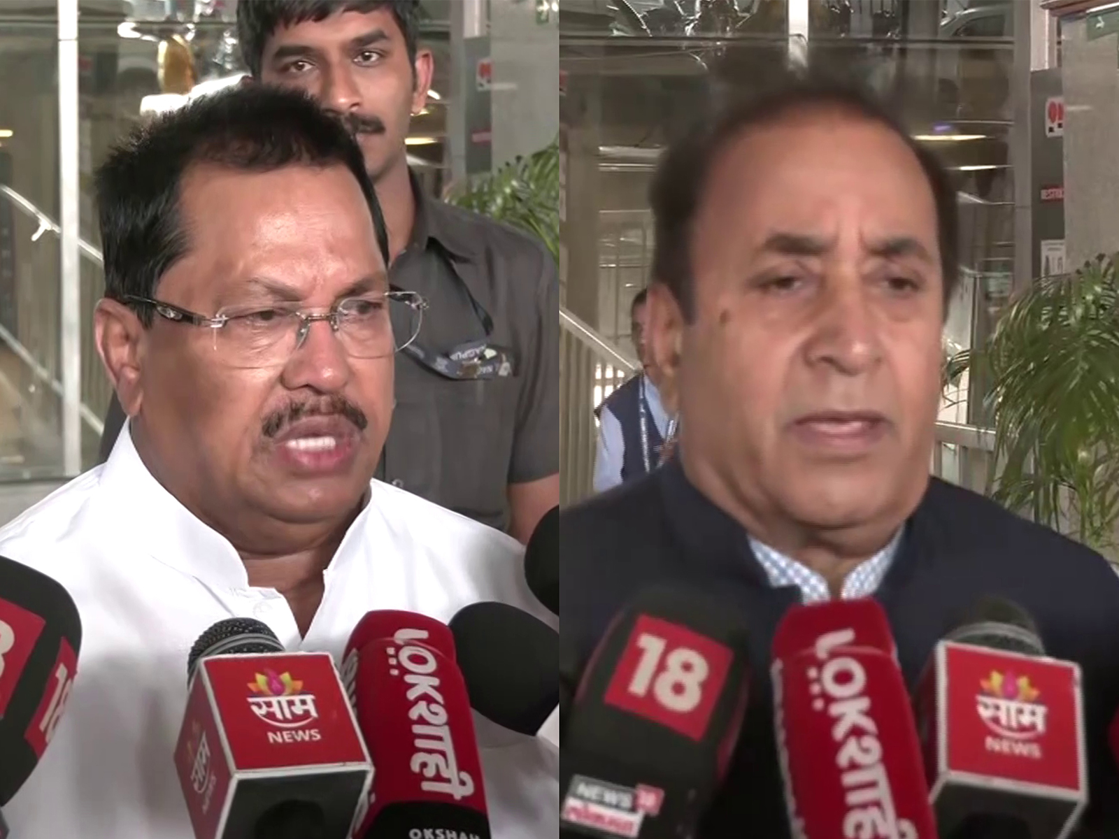 Congress leader Vijay Wadettiwar and  NCP-SCP leader Anil Deshmukh  (Photo/ANI)