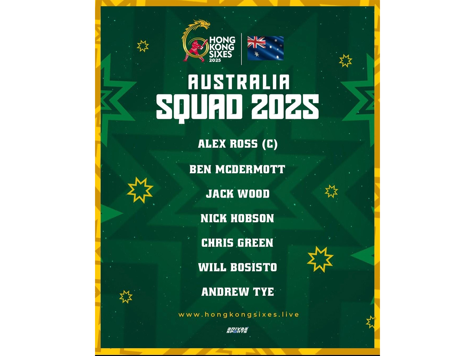 Australian team for Hong Kong Sixes 2025. (Photo: Hong Kong Sixes 2025)