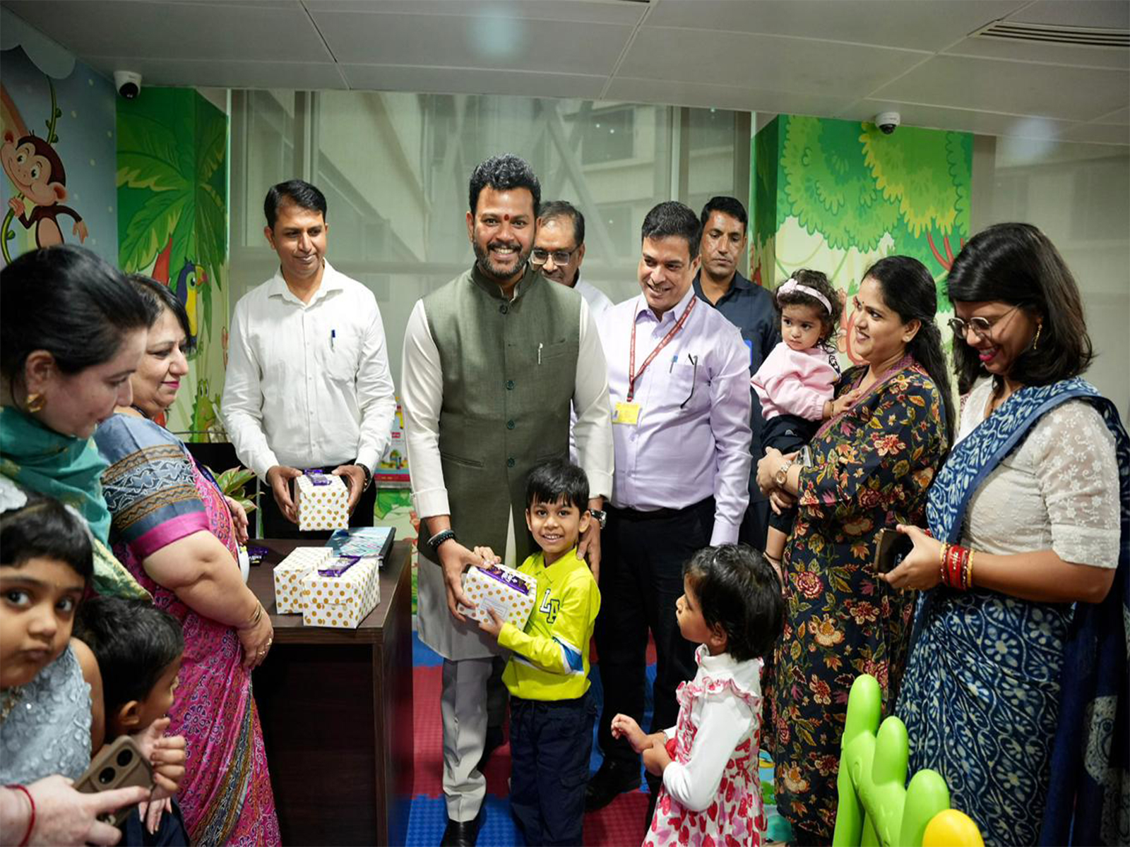 Civil Aviation Minister Rammohan Naidu inaugurates crèche facility at Udaan Bhawan (Photo/PIB)