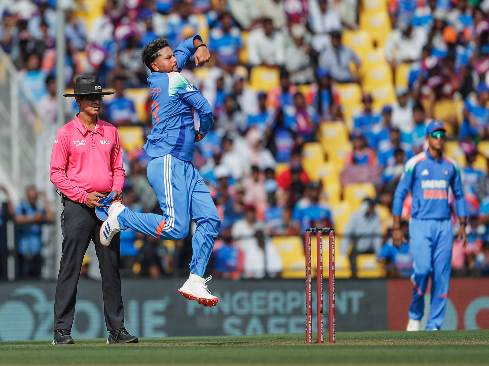 Kuldeep Yadav in action. (Photo/ANI) Kuldeep Yadav in action. (Photo/ANI)