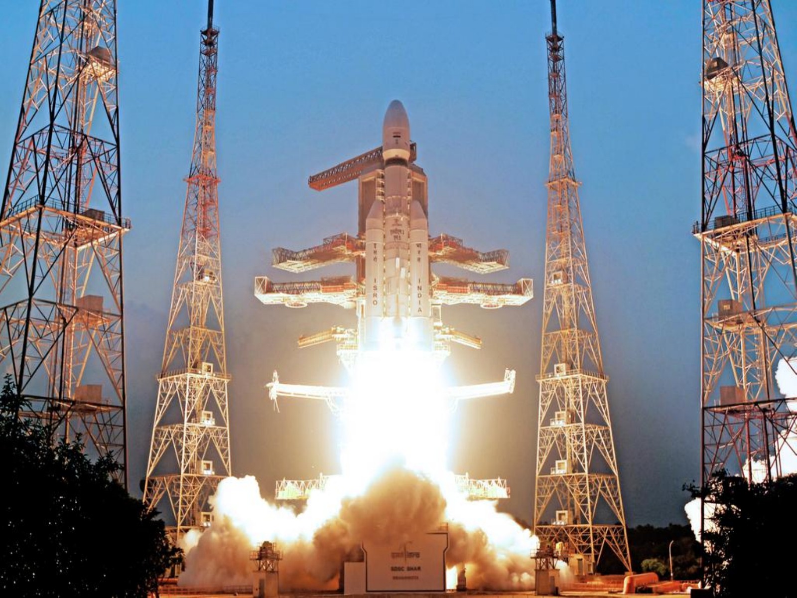 ISRO's LVM3-M5 launch vehicle at Sriharikota (Photo: X/@isro)