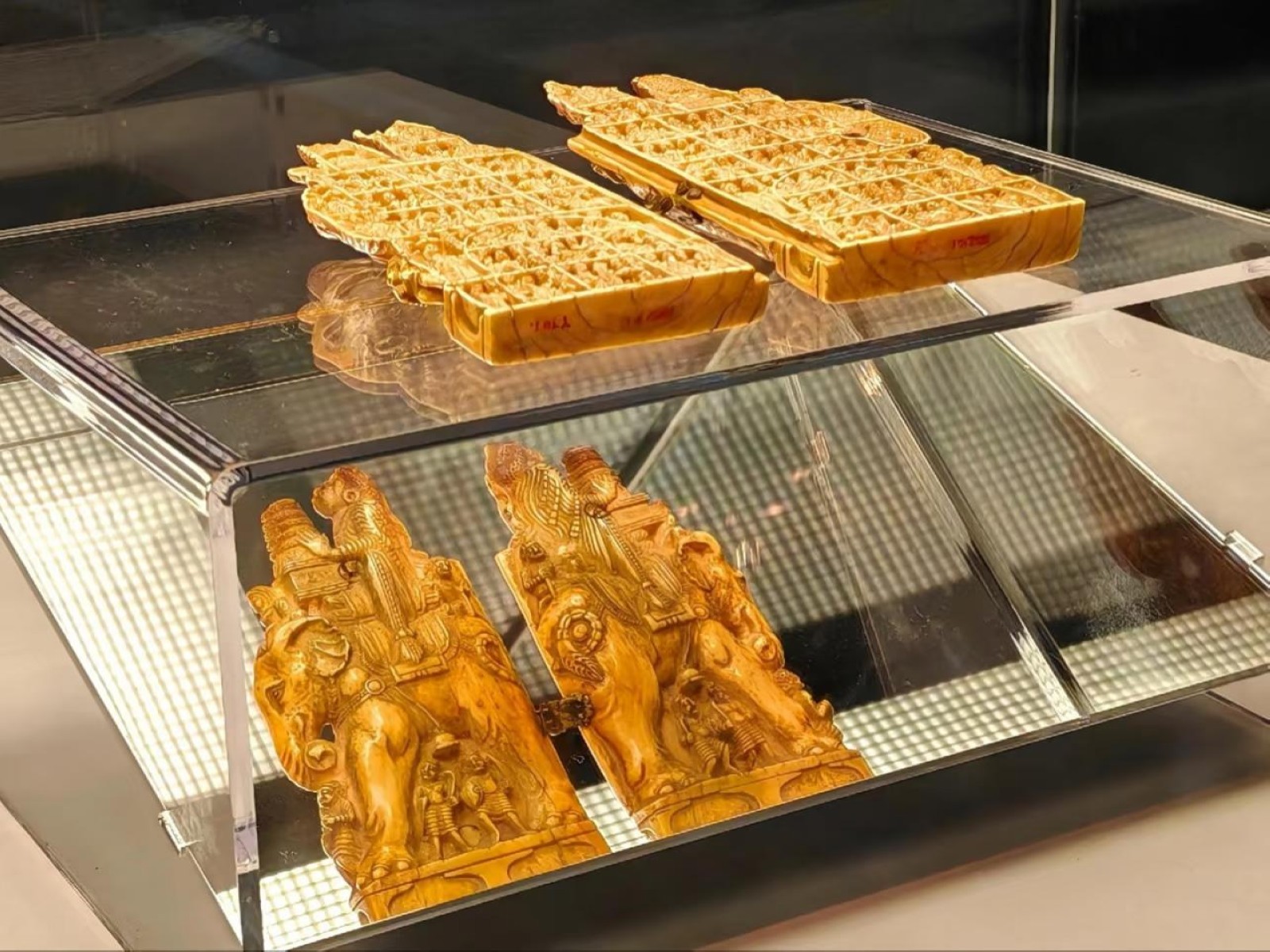 An exquisite ivory carving from ancient India, depicting the life of Buddha displayed at at the National Museum of China’s latest exhibition (Photo:X/@China_Amb_India)