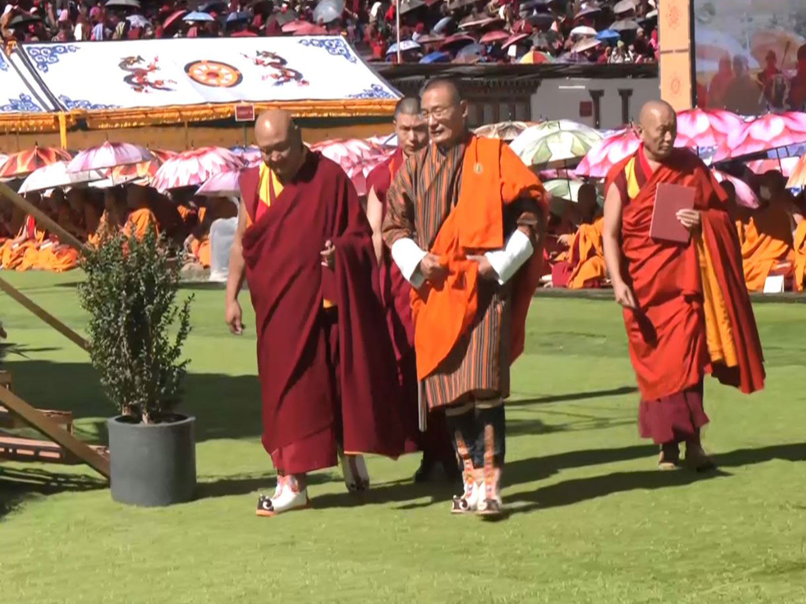 Bhutan Prime Minister Tshering Tobgay attends the opening ceremony of the Global Peace Prayer Festival 2025 at Changlimithang Stadium in Thimphu. (Photo/ANI)