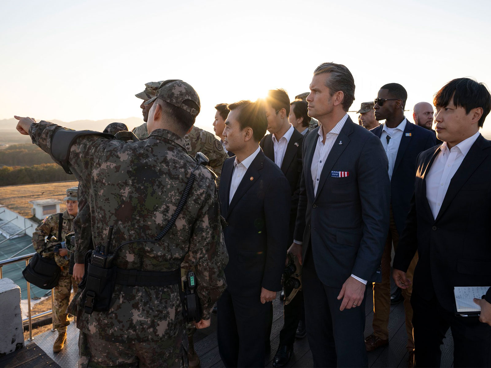 US Secretary of War Pete Hegseth at the boder between the two Koreas (Photo credit/ X@SecWar)