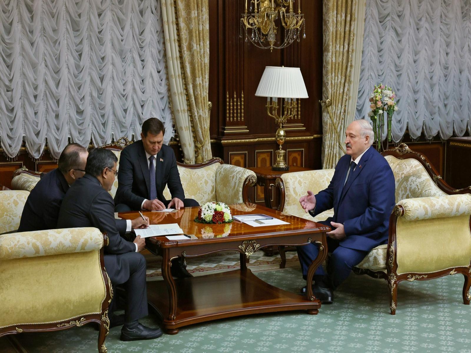 Indian Ambassador to Belarus, Ashok Kumar, meets Belarusian President Aleksandr Lukashenko (Photo;X/@IndiainBelarus) Indian Ambassador to Belarus, Ashok Kumar, meets Belarusian President Aleksandr Lukashenko (Photo;X/@IndiainBelarus)
