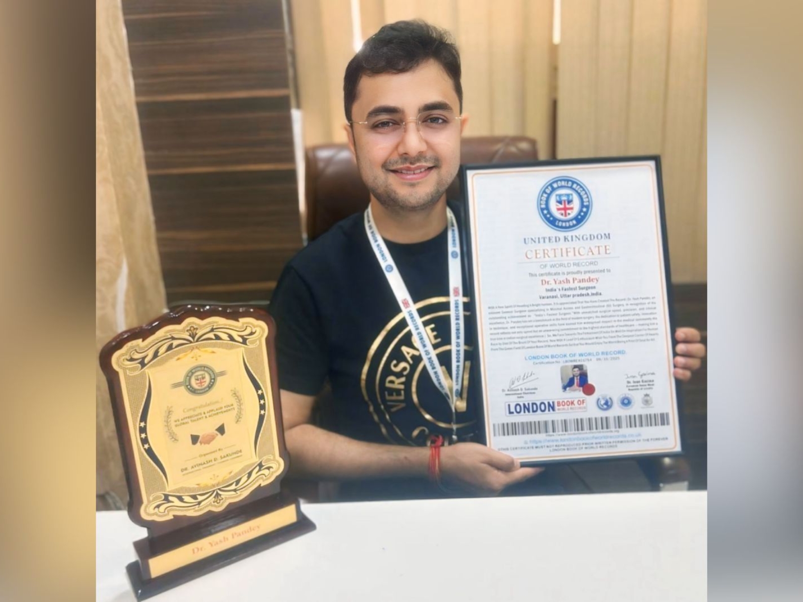 Dr. Yash Pandey Honoured by London & Asian Book of Record for 1000 Surgeries in 100 Days