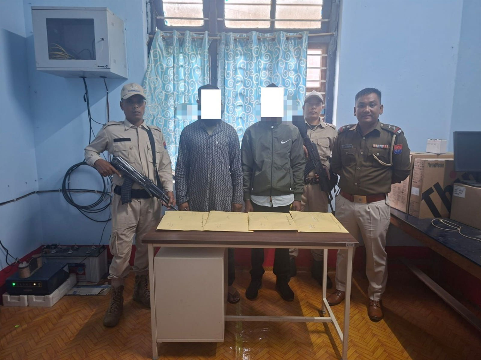 Manipur Police recovers arms and ammunition from drug peddlers and two arrested (Photo/ANI)