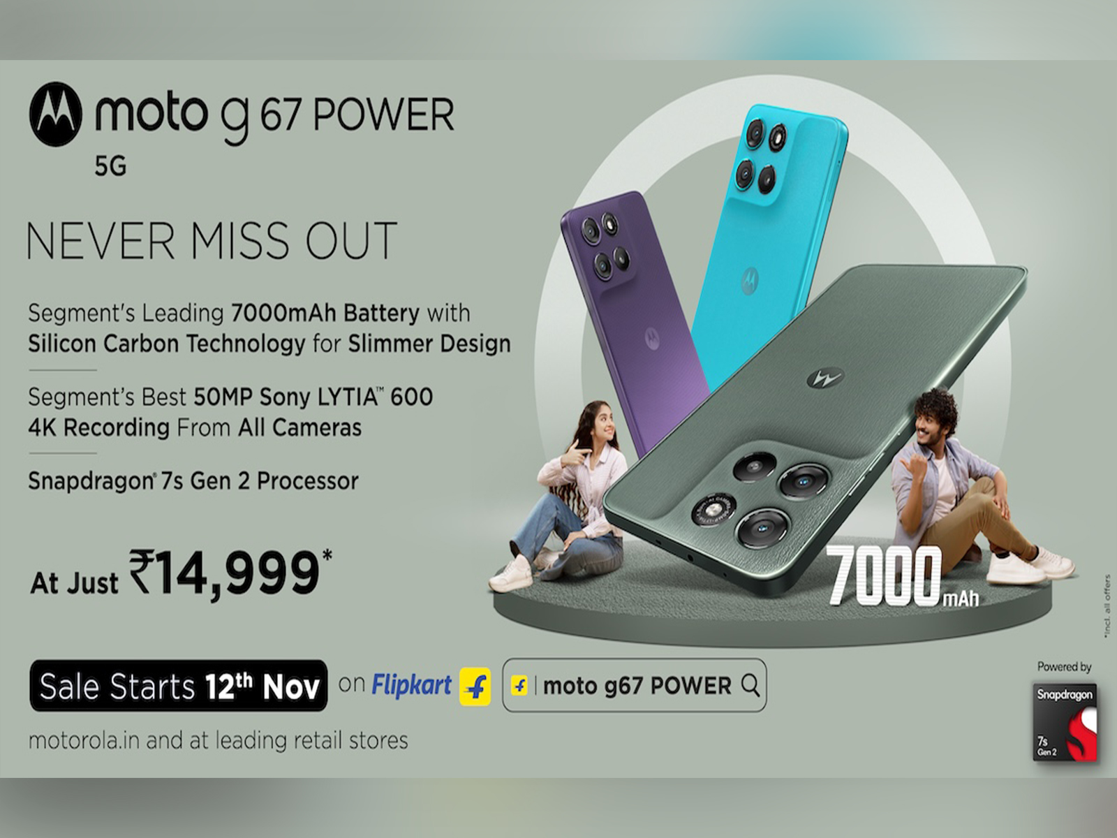 Motorola launches moto g67 Power at just Rs. 14,999*