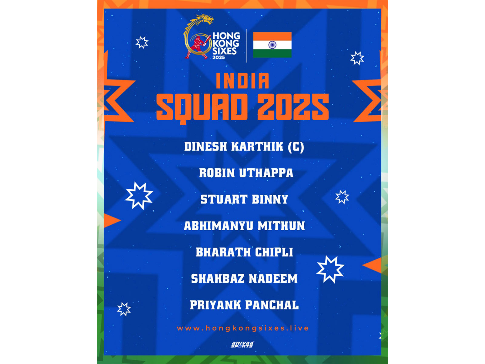 India squad for the upcoming tournament (Photo: Hong Kong Sixes)