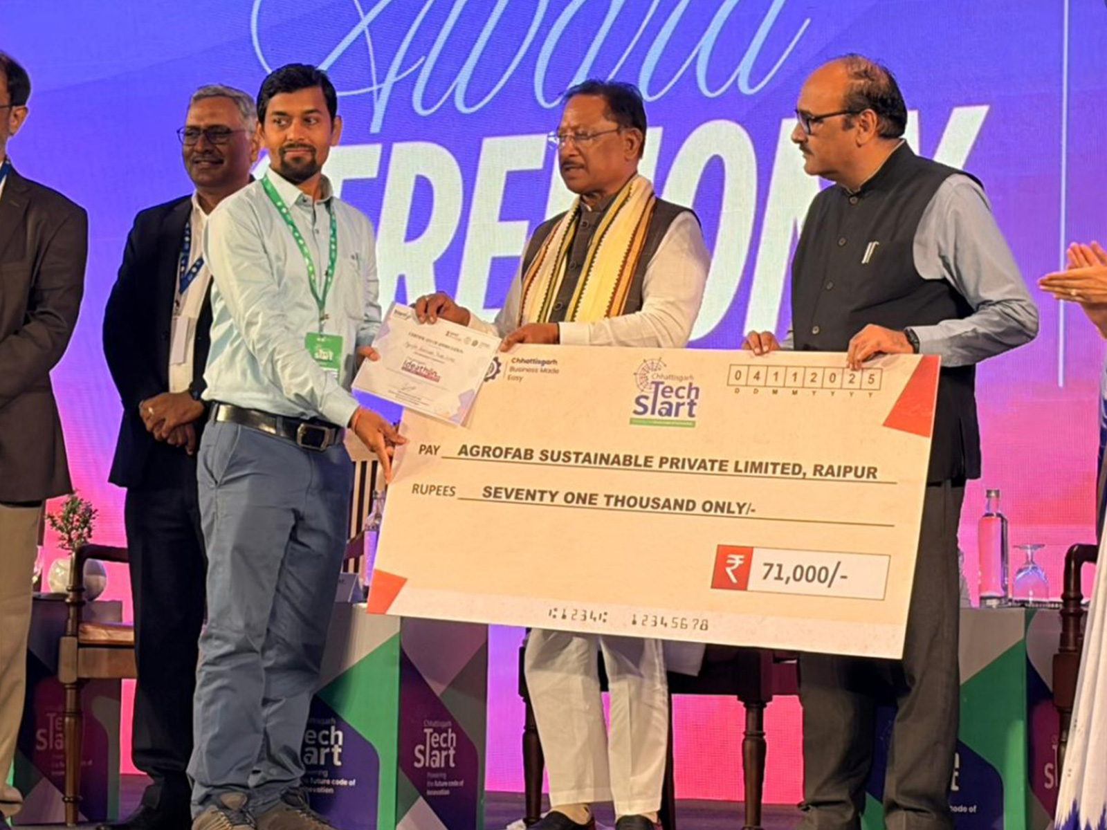 IIM Raipur startups shine at CG TechStart 2025; win first and fourth positions, felicitated by CM Vishnu Deo Sai (Photo/ANI)