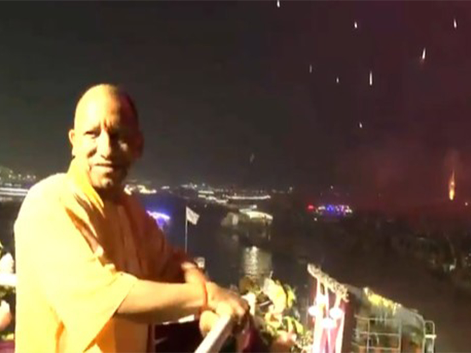 Uttar Pradesh CM Yogi Adityanath attends Dev Deepawali celebrations in Varanasi (Photo/ANI)