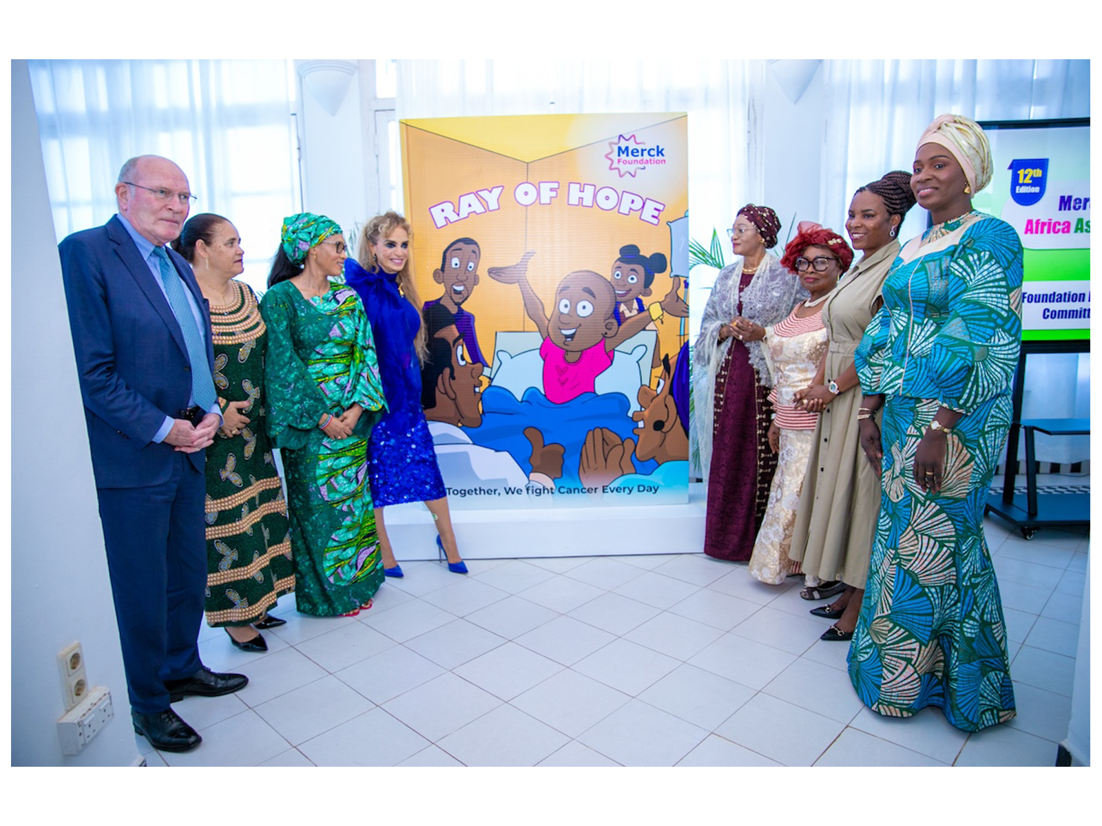 Merck Foundation Chairman and CEO with African First Ladies while releasing their Ray of Hope Storybook