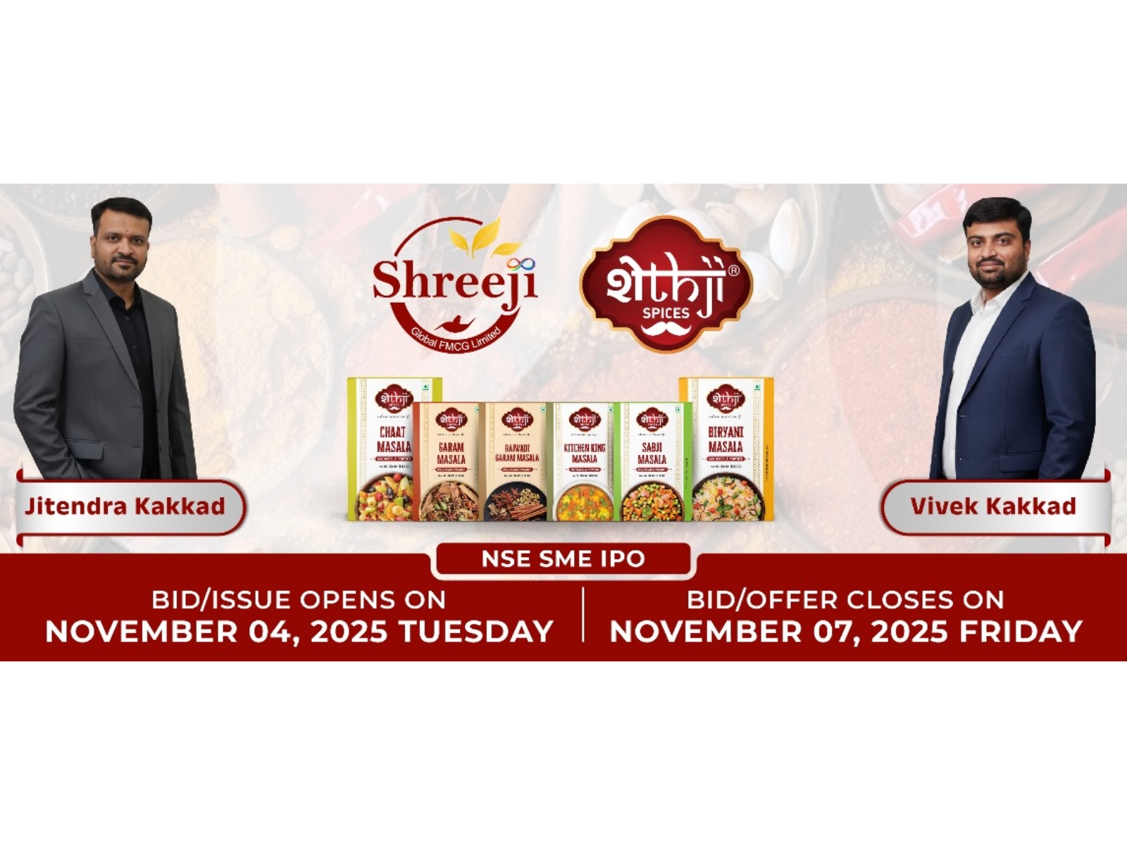 Shreeji Global FMCG Limited Announces INR 85 Crore IPO closing on November 7th, 2025