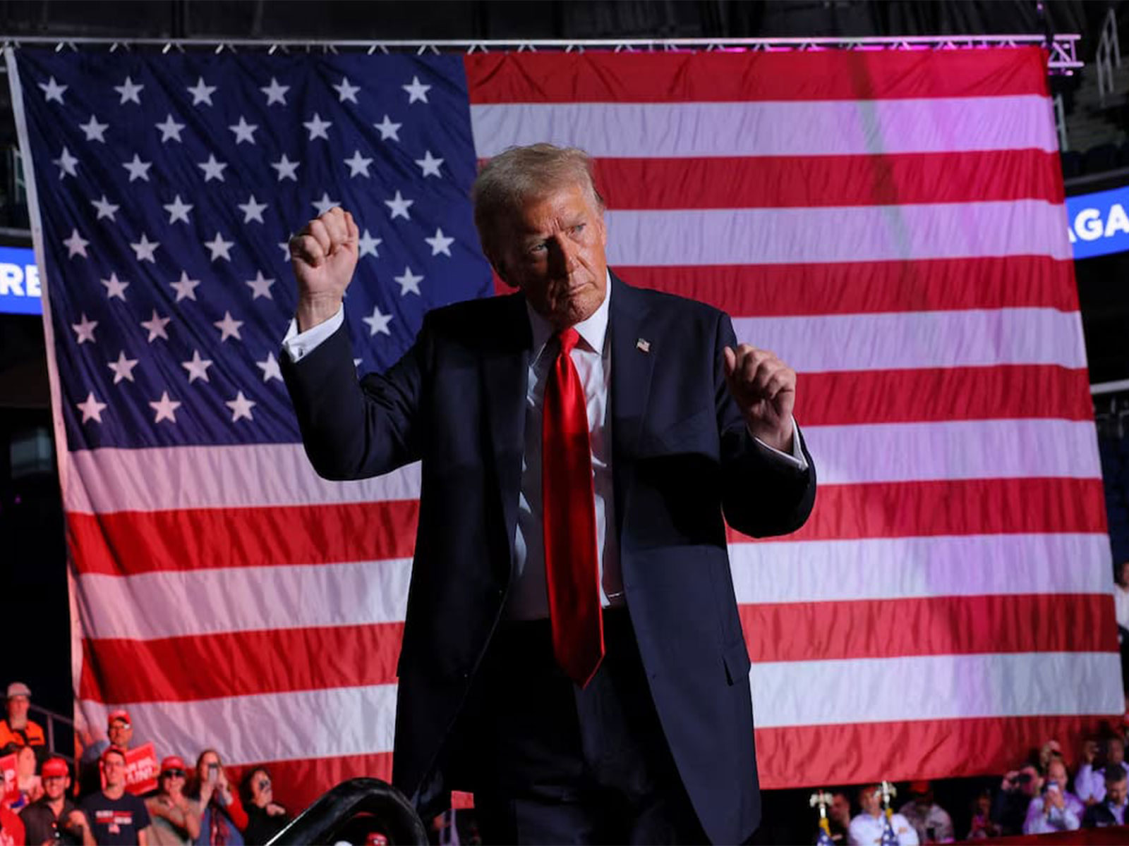 US President Donald Trump breaks into his signature “YMCA” dance (Photo/Reuters)