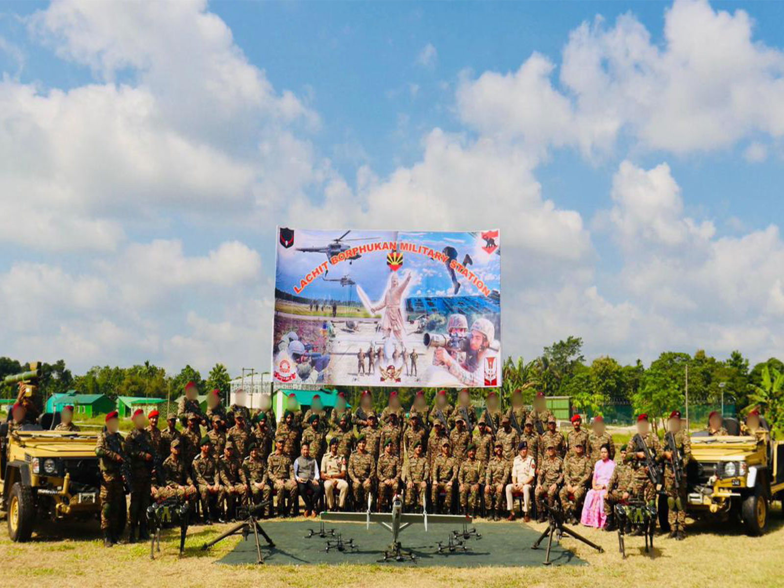 Lieutenant General R. C. Tiwari lays foundation stone of Lachit Borphukan Military Station at Dhubri (Photo/PRO Defence Guwahati)