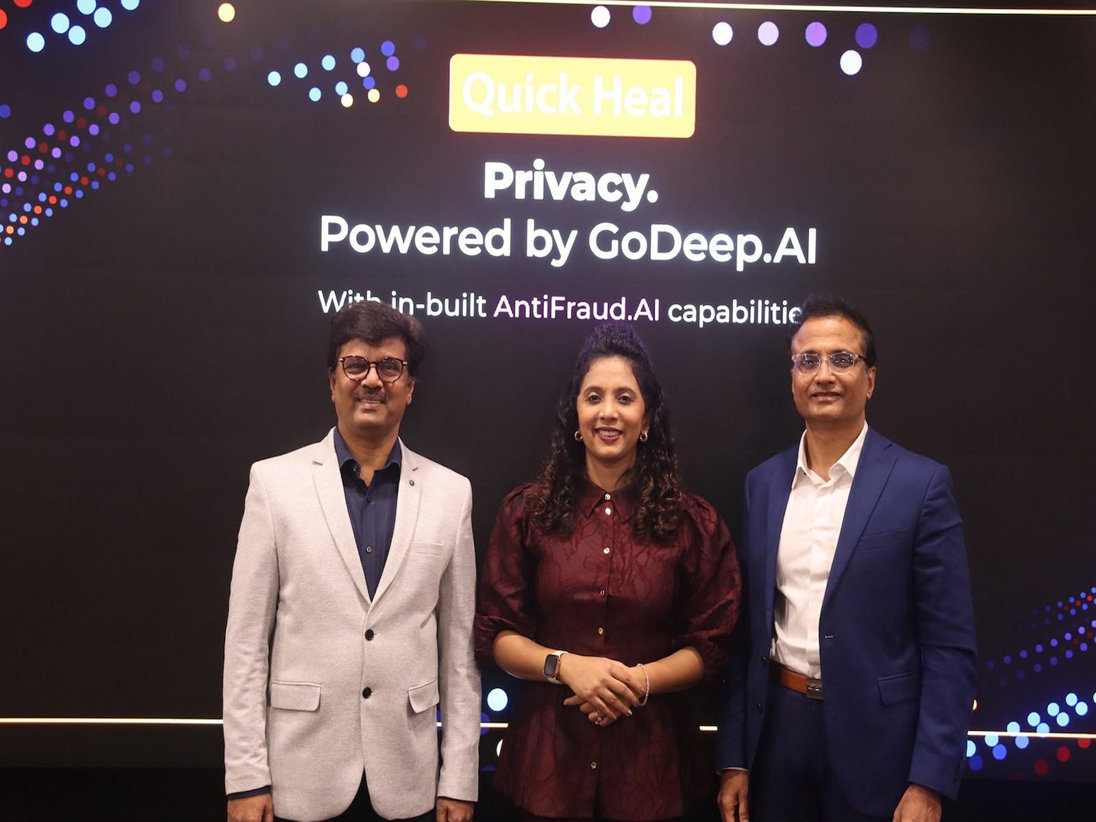 L-R Quick Heal Leadership - Dr. Kailash Katkar, Chairman & Managing Director, Sneha Katkar, Head of Product Strategy and Dr. Sanjay Katkar, Joint Managing Director