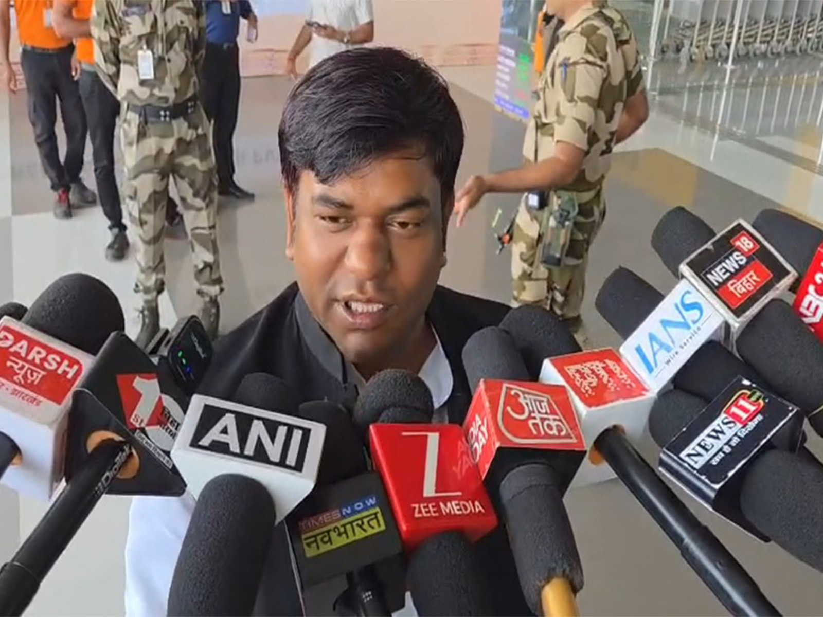 Vikasheel Insaan Party and Mahagathbandhan’s Deputy Chief Minister’s face Mukesh Sahani (Photo/ANI)