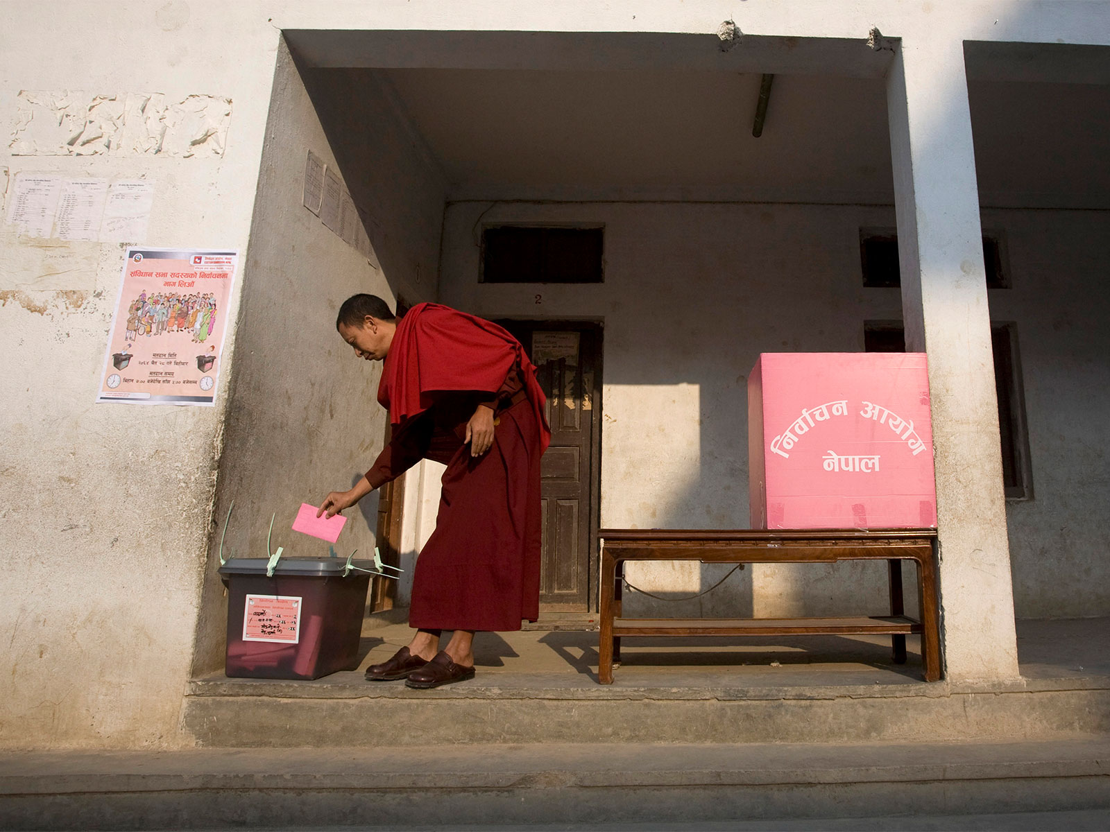 A monk casts his vote at a polling station in the outskirts of Kathmandu (File photo/Reuters) A monk casts his vote at a polling station in the outskirts of Kathmandu (File photo/Reuters)