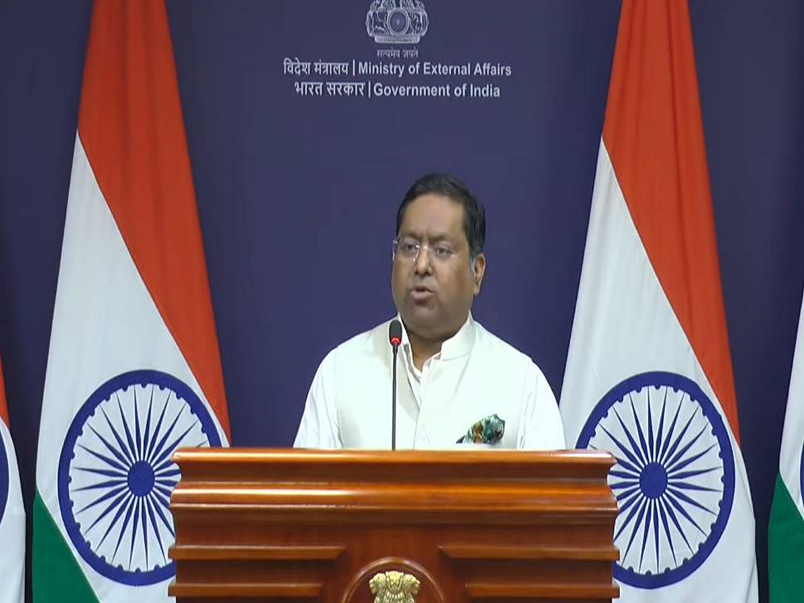 Official Spokesperson of the Ministry of External Affairs Randhir Jaiswal (Photo/MEAYoutube)