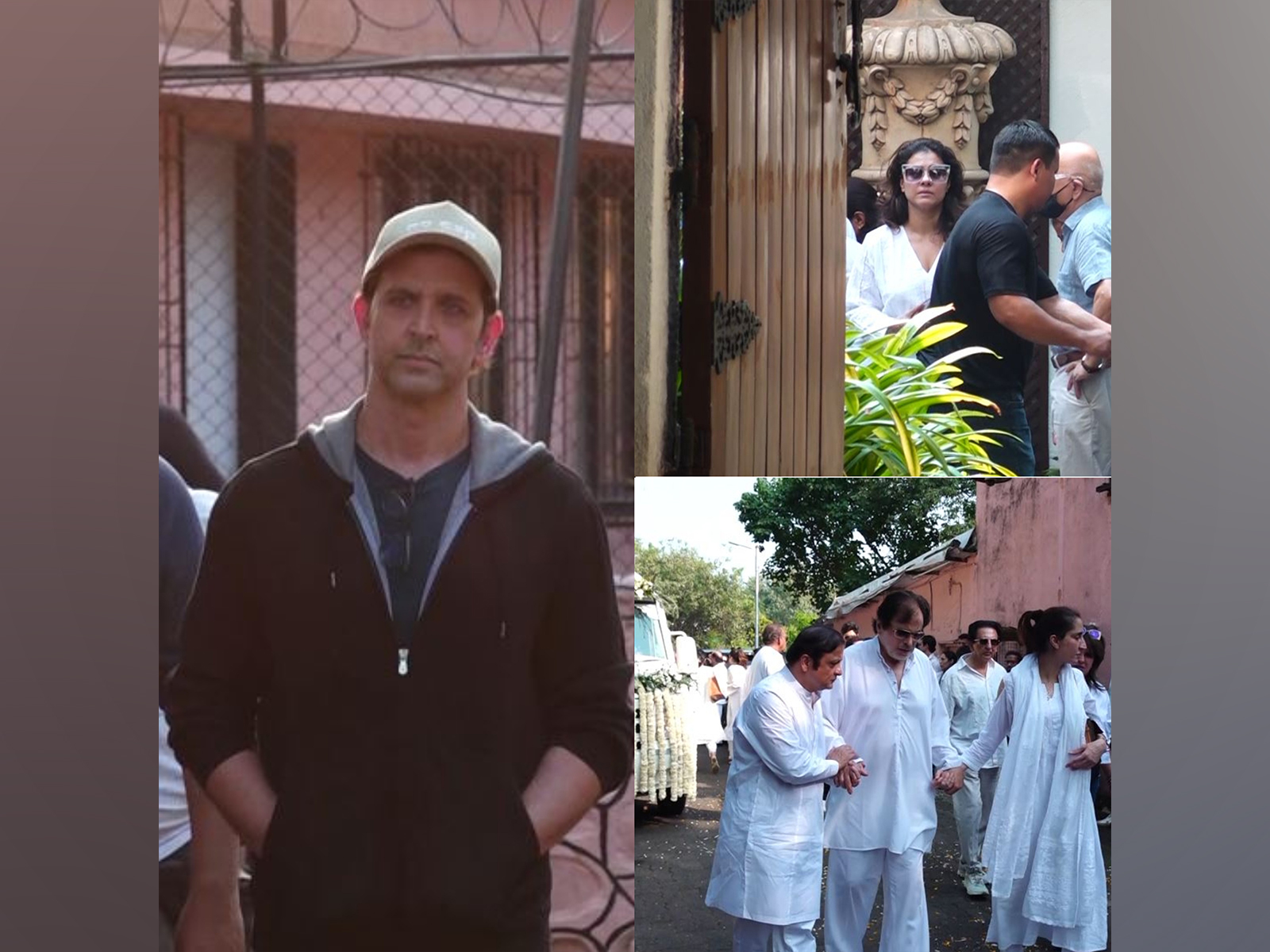 Hrithik Roshan, Kajol, Sanjay Khan at Zarine Khan's demise (Photo: ANI) Hrithik Roshan, Kajol, Sanjay Khan at Zarine Khan's demise (Photo: ANI)