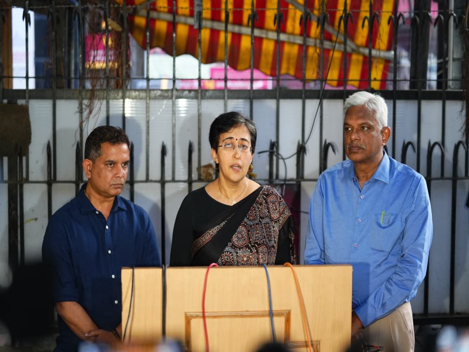 AAP Goa President Amit Palekar,AAP Goa Incharge Atishi and AAP National Secretary Pankaj Gupta         (Photo/ AAP)