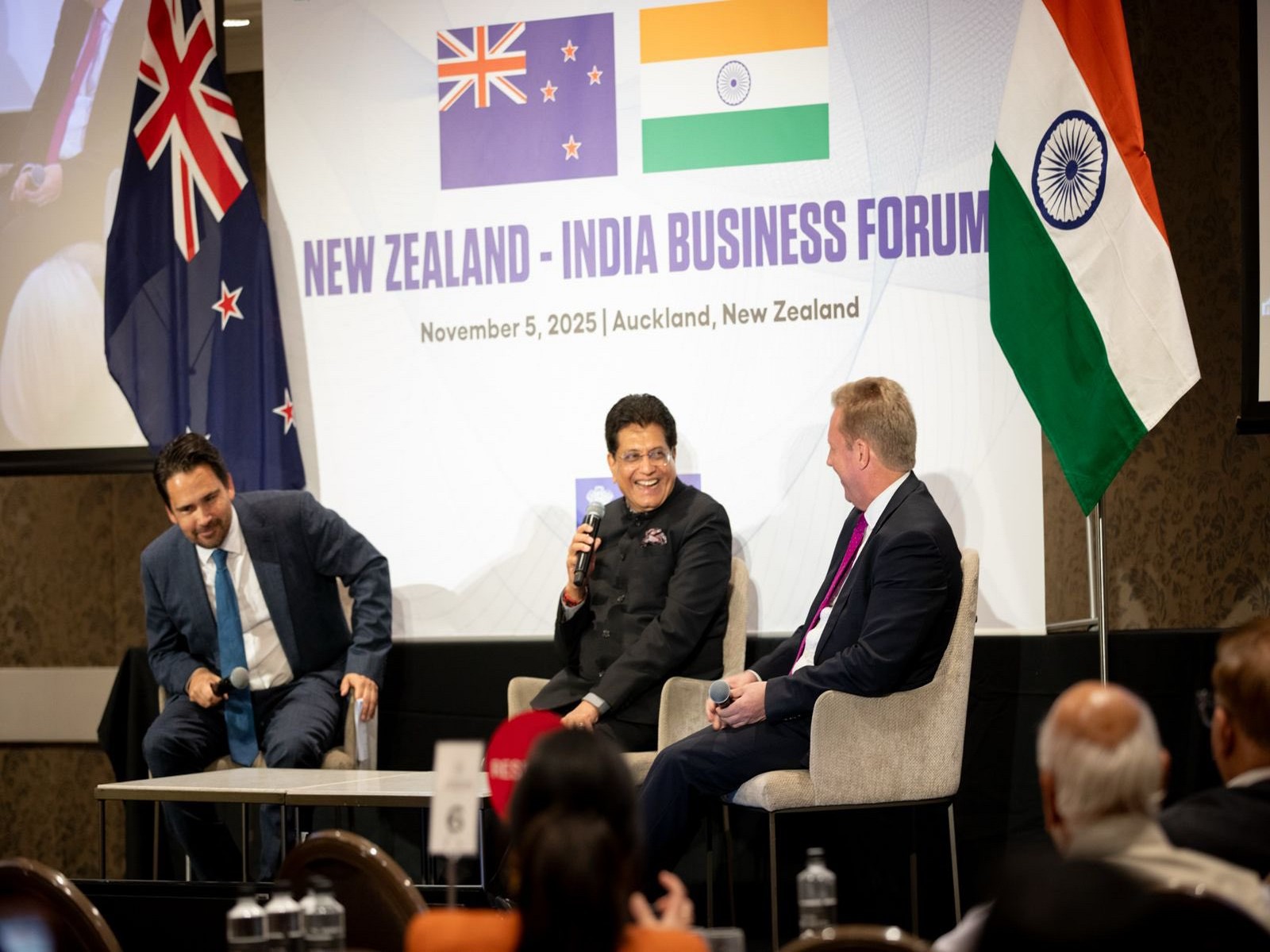 Union Minister Piyush Goyal with Todd McClay, Minister for Trade of New Zealand (Photo: x/@PiyushGoyal)