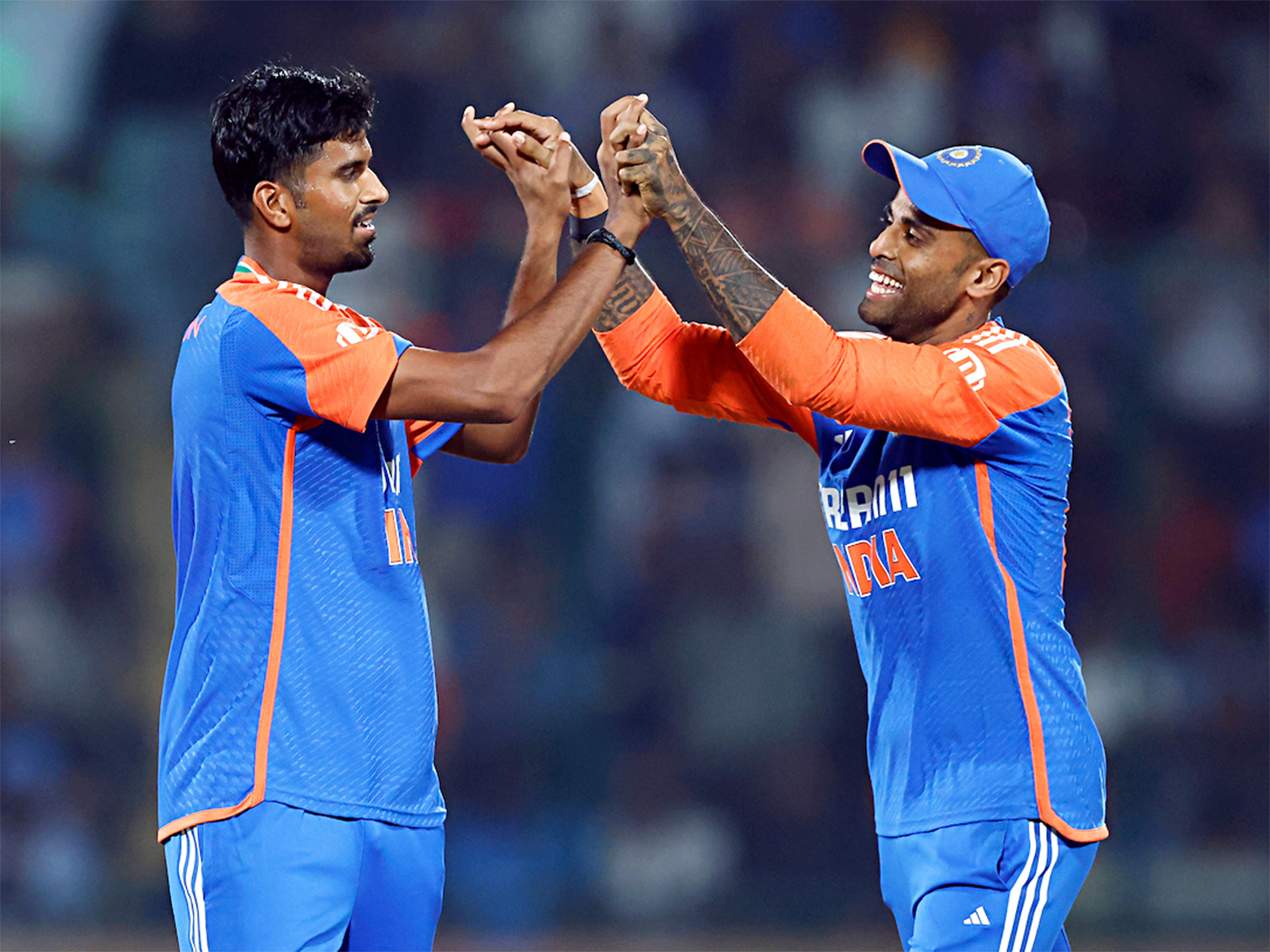Washington Sundar and captain Suryakumar (Photo/ANI) 