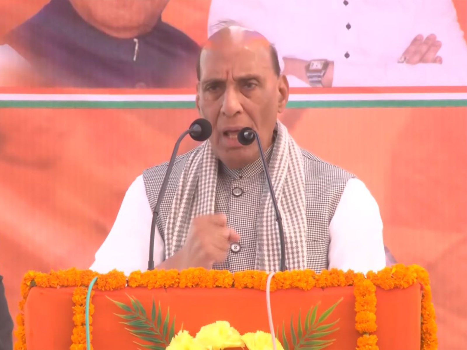 Rajnath Singh addressing a rally in Bihar's Gaya (Photo/ANI)