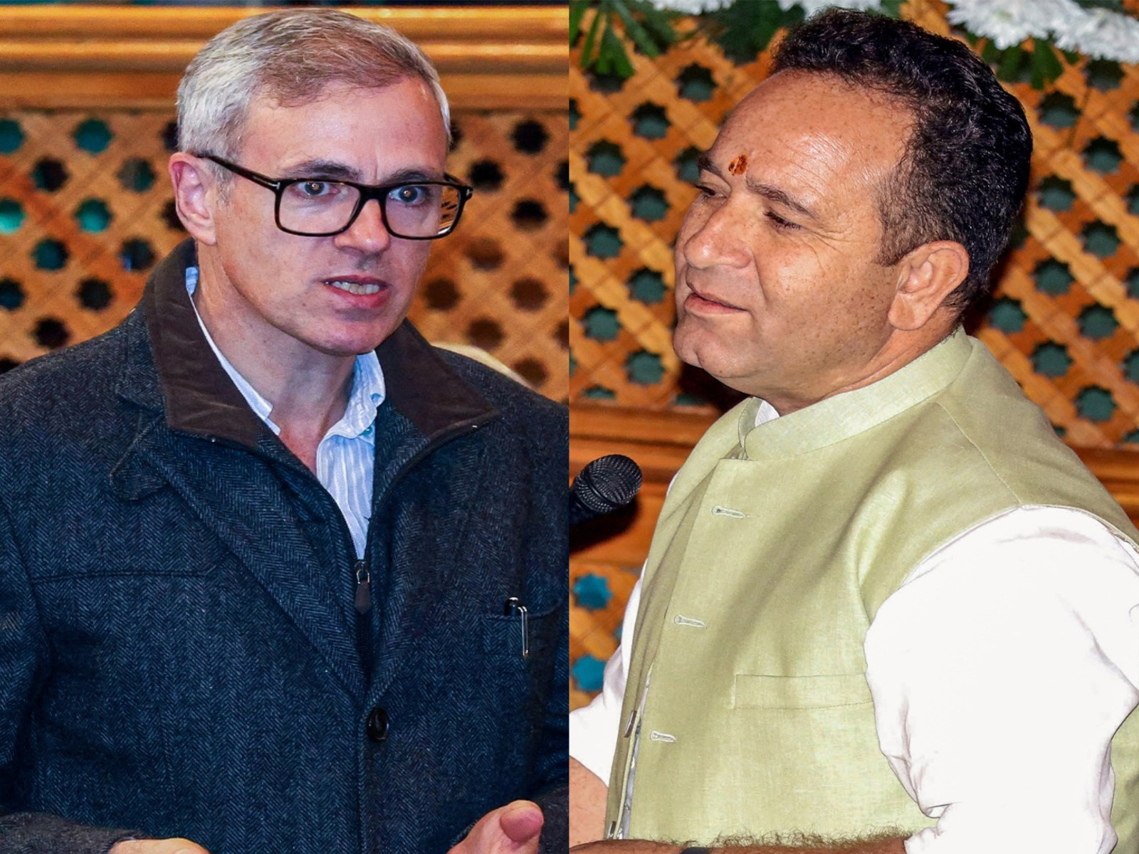 J-K Chief Minister Omar Abdullah and BJP leader Sunil Sharma (Photo/ANI)