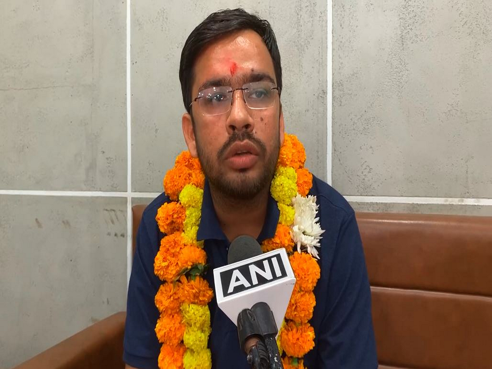 MPPSC State Service Exam 2023 topper Ajit Mishra (Photo/ANI)