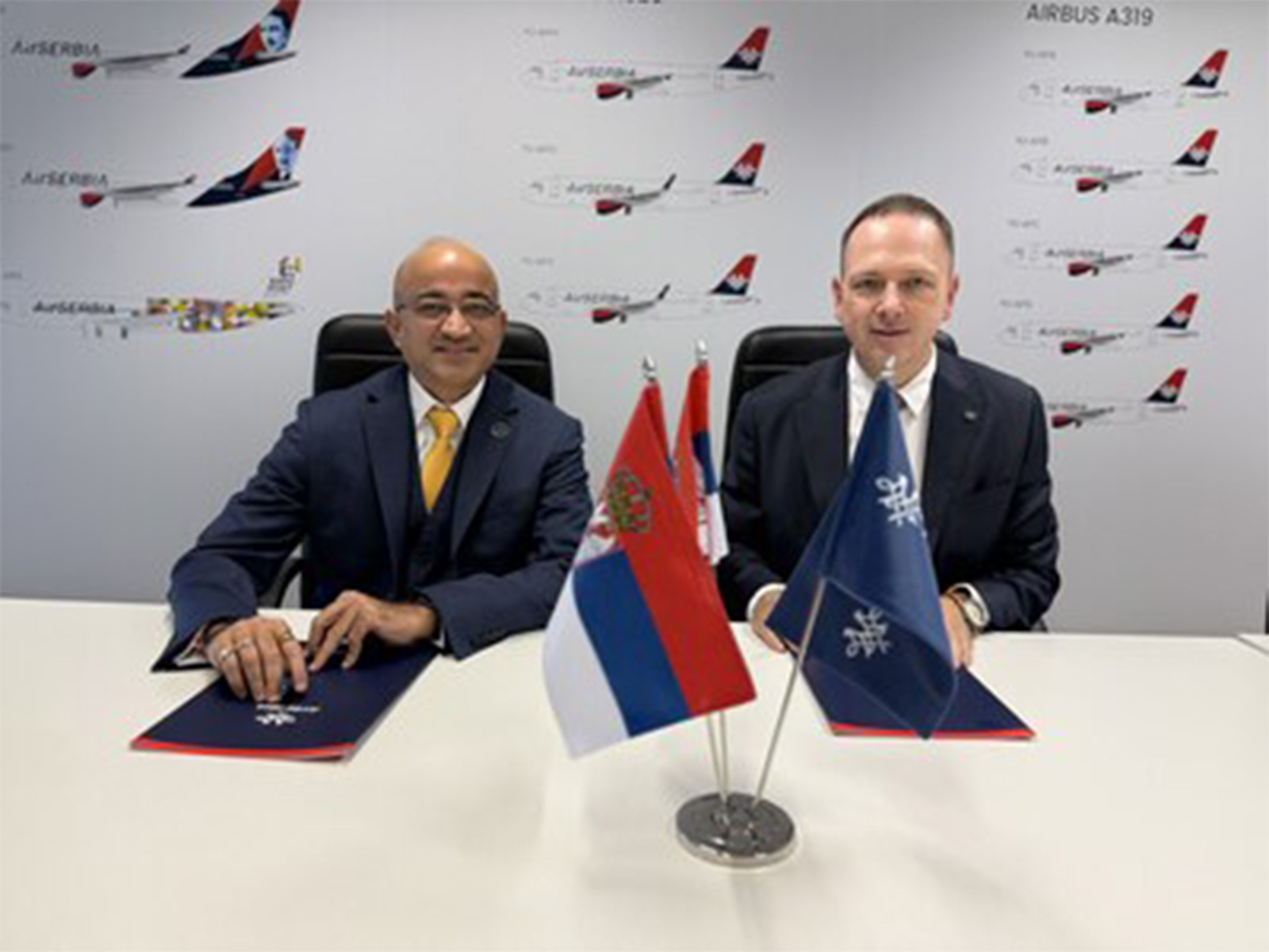 Loyalty Juggernaut CEO Shyam Shah and Air Serbia CEO Jiri Marek at the signing of their strategic partnership in Belgrade to launch a next-generation frequent flyer program