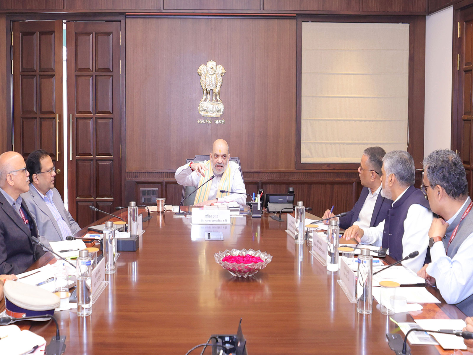 Union Minister Amit Shah chaired review meetings on the Delhi car blast with the senior officials.  (Photo/@AmitShah
