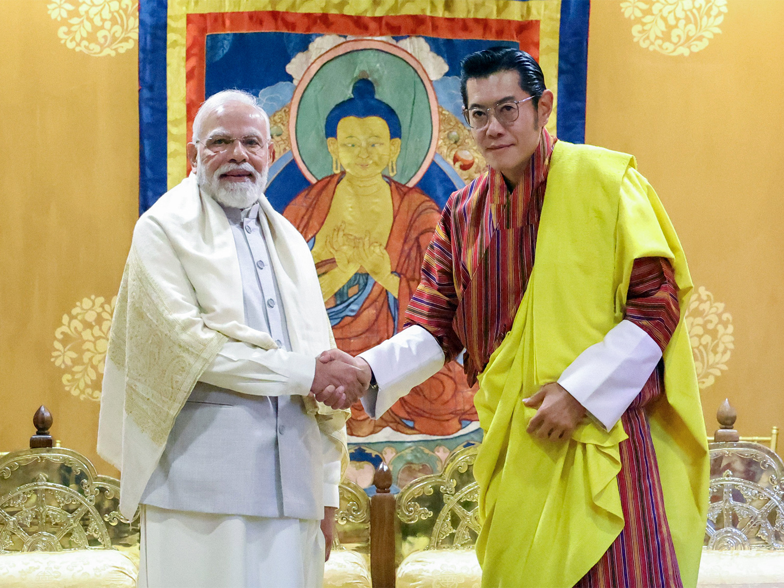 Prime Minister Narendra Modi and Bhutan King Jigme Khesar Namgyel Wangchuck (Photo/ANI) Prime Minister Narendra Modi and Bhutan King Jigme Khesar Namgyel Wangchuck (Photo/ANI)