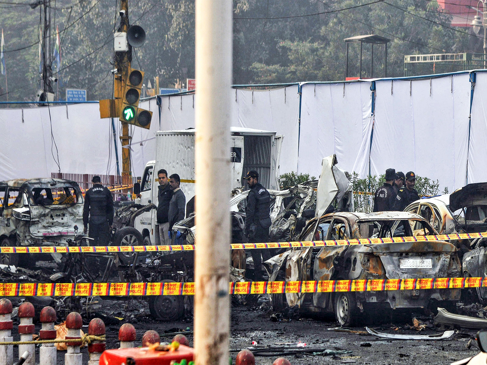 Visual from the spot of the blast in Delhi (Photo/ANI)