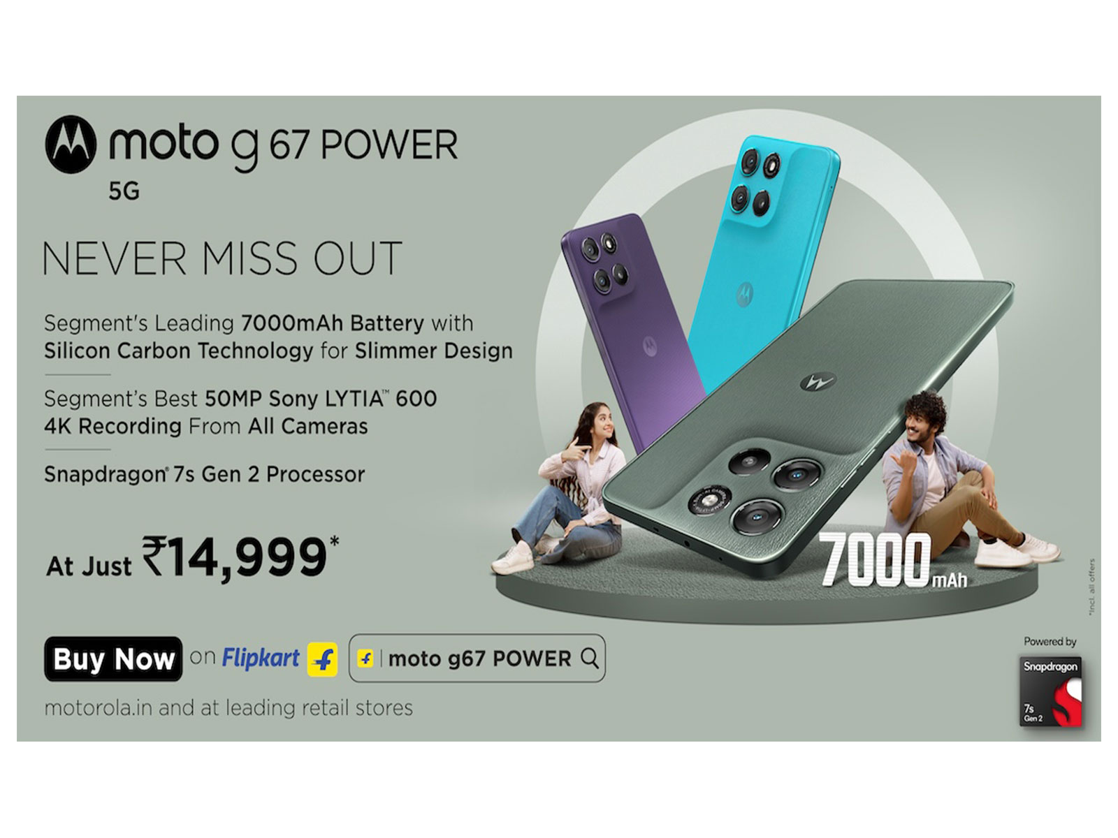 Motorola’s moto g67 Power goes on sale at just Rs. 14,999*