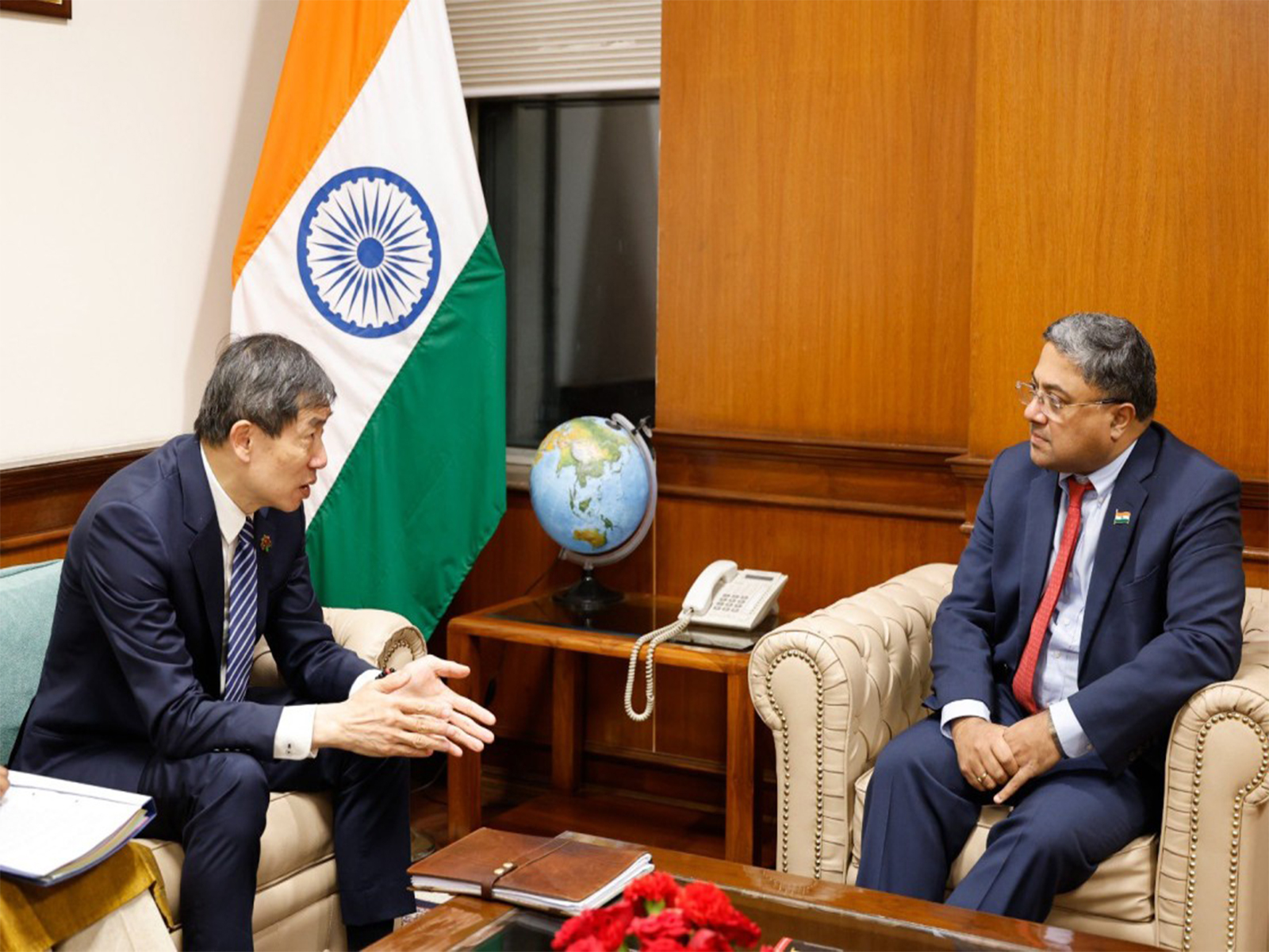 MEA Secretary (West) Sibi George with UNDP Acting Administrator Haoliang Xu during their meeting in New Delhi. (Photo: X/@MEAIndia) MEA Secretary (West) Sibi George with UNDP Acting Administrator Haoliang Xu during their meeting in New Delhi. (Photo: X/@MEAIndia)