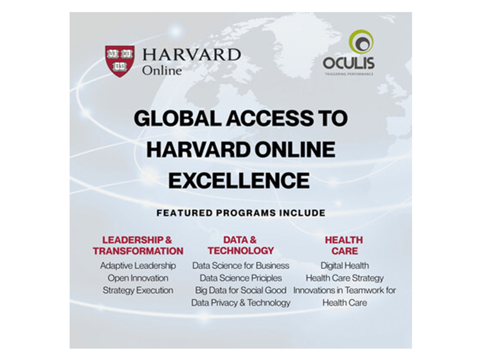 Variety of courses on offer by Harvard Online