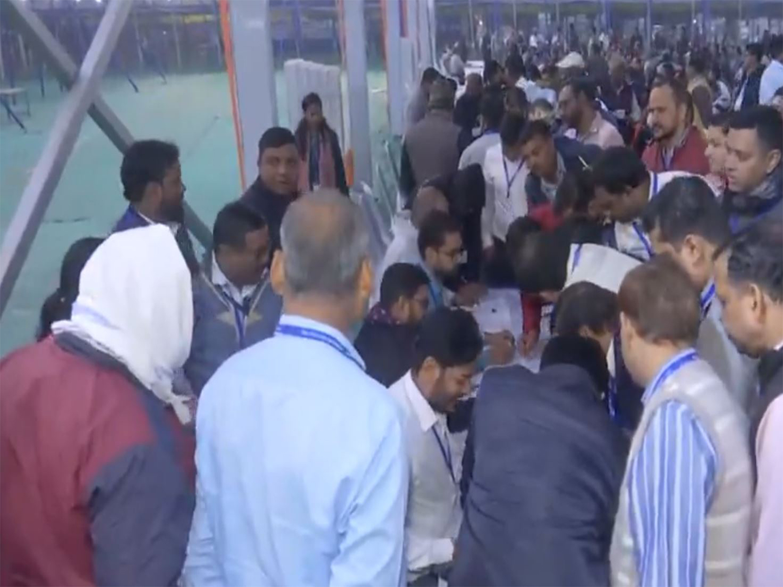 Visuals from counting centre in Patna (Photo: ANI)